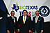 From left to right: Bryan Daniel, Executive Director for Economic Development for the Office of Governor Greg Abbott, Rolando Pablos, Texas Secretary of State, and Tom Kowalski, President and CEO of the Texas Healthcare and Bioscience Institute.