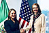 (Secretary Hughs shakes hands with Luz Maria de la Mora, Vice Minister for Foreign Trade for the Mexican Ministry of Economy.  Office of the Texas Secretary of State, 10/4/2019)